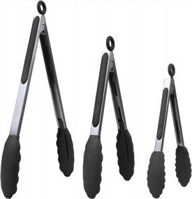 img 4 attached to Upgrade Your Kitchen Experience With MOACC Heat Resistant Silicone Tongs – Set Of 3, Perfect For Cooking & Serving Food