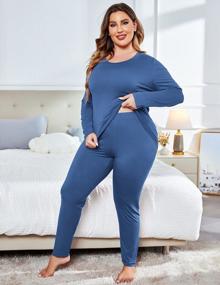 img 2 attached to Plus Size Long Johns Sets For Women - IN'VOLAND 2 Pcs Base Layer Thermal Underwear Top & Bottom (16W-28W)