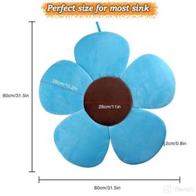 img 1 attached to KAKIBLIN Flower Baby Bath Mat: Comfortable Infant Bathtub Support Lounger for Newborn with Blue Floral Design