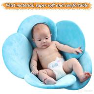 kakiblin flower baby bath mat: comfortable infant bathtub support lounger for newborn with blue floral design logo