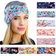boho headbands for women - ocato 8 pack of criss cross floral style elastic head wraps, ideal for everyday wear, yoga, workouts, running, athletics and perfect gift for teenage girls and women logo
