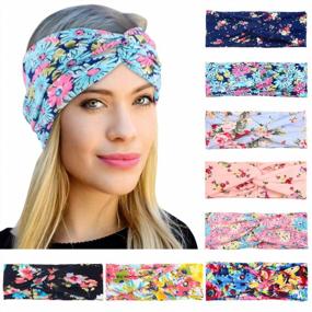 img 4 attached to Boho Headbands For Women - OCATO 8 Pack Of Criss Cross Floral Style Elastic Head Wraps, Ideal For Everyday Wear, Yoga, Workouts, Running, Athletics And Perfect Gift For Teenage Girls And Women