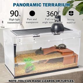 img 2 attached to 🦎 Premium Bluecoco PC Glass Reptile Terrarium Starter Kit: High-Temperature Material, Fully Transparent, Anti-Drop - Ideal for Gecko, Snake, Lizard, Turtle (Medium)