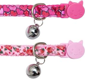 img 2 attached to 🐱 PUPTECK Cat Collar with Bells - Adorable Breakaway Kitten Collars with Removable Accessories