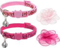 🐱 pupteck cat collar with bells - adorable breakaway kitten collars with removable accessories logo