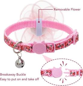 img 3 attached to 🐱 PUPTECK Cat Collar with Bells - Adorable Breakaway Kitten Collars with Removable Accessories