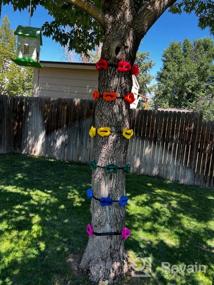 img 5 attached to Perantlb Ninja Tree Climbing Holds For Kids - 6 Ratchet Straps, Outdoor Obstacle Course & Carry Bag!