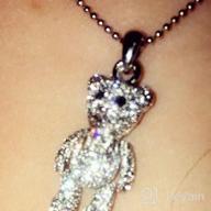 img 1 attached to Silver Plated Teddy Bear Necklace With Movable Spinningdaisy Crystals review by William Anacker