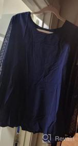 img 5 attached to Женские сетчатые блузки с длинными рукавами больших размеров, повседневная свободная нарядная рубашка