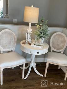 img 5 attached to Farmhouse Style Tufted Wingback Dining Chairs Set Of 4 In Driftwood Cream With Wooden Legs - Ideal Antique Upholstered Accent Chairs For Kitchen And Living Room