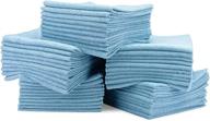 50 pack of reusable 16x16 economy all purpose microfiber 🧼 towels - blue - perfect for cleaning dust, kitchen, car, shop rags логотип