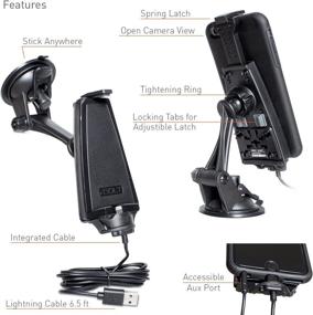 img 2 attached to iPro2 MFI Approved Car Desk Dock: Mount/Holder for iPhone Xs/XS MAX/X/8/8 Plus/7 with 2 Meter Lightning Connector