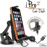 ipro2 mfi approved car desk dock: mount/holder for iphone xs/xs max/x/8/8 plus/7 with 2 meter lightning connector logo