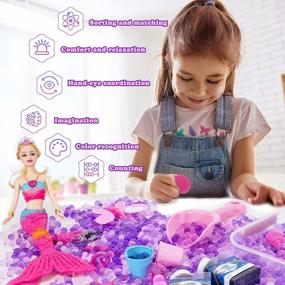 img 2 attached to 70000 PCS Water Beads Sensory Bin Kit For Girls Ages 3 - Mermaid Shell Starfish Conch Fish Hippocampus WETONG Playset Filler Toys