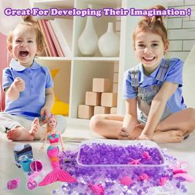 img 1 attached to 70000 PCS Water Beads Sensory Bin Kit For Girls Ages 3 - Mermaid Shell Starfish Conch Fish Hippocampus WETONG Playset Filler Toys