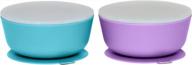 weesprout silicone suction bowls for babies leakproof premium plastic lids durable for babies & toddlers extra strong suction easy-release tab dishwasher, microwave & freezer safe set of 2 logo