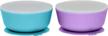 weesprout silicone suction bowls for babies leakproof premium plastic lids durable for babies & toddlers extra strong suction easy-release tab dishwasher, microwave & freezer safe set of 2 logo