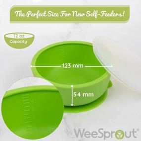 img 2 attached to WeeSprout Silicone Suction Bowls For Babies Leakproof Premium Plastic Lids Durable For Babies & Toddlers Extra Strong Suction Easy-Release Tab Dishwasher, Microwave & Freezer Safe Set Of 2
