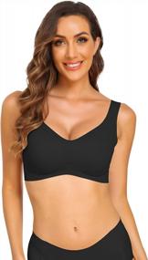 img 4 attached to TAIPOVE Women'S V-Neck Wireless Ultra Comfort Bra With Removable Pads - Soft Stretch, Lightweight And Invisibles, For Easy Pull-On