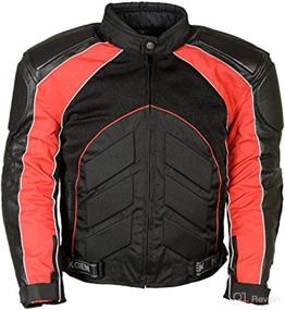 img 4 attached to 🧥 NexGen SH2153 Black Armored Moto Jacket for Men - Textile and Leather Combo