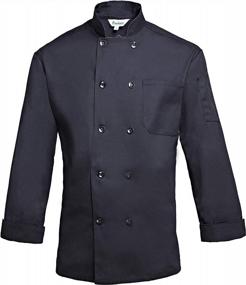 img 4 attached to Frankers Men'S Chef Coat With Ten Pearl Buttons, Double Breasted, Long Sleeves - Available In White And Black