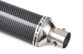 img 1 attached to 🏍️ NICECNC Carbon Fiber Painted Street/Sport Motorcycles and Scooters Exhaust Muffler - 1.5-2" Inlet Diameter with Removable DB Killer, Fits 38-51mm Exhaust Pipes