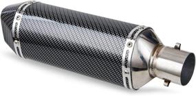 img 2 attached to 🏍️ NICECNC Carbon Fiber Painted Street/Sport Motorcycles and Scooters Exhaust Muffler - 1.5-2" Inlet Diameter with Removable DB Killer, Fits 38-51mm Exhaust Pipes