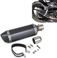 🏍️ nicecnc carbon fiber painted street/sport motorcycles and scooters exhaust muffler - 1.5-2" inlet diameter with removable db killer, fits 38-51mm exhaust pipes логотип