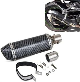 img 4 attached to 🏍️ NICECNC Carbon Fiber Painted Street/Sport Motorcycles and Scooters Exhaust Muffler - 1.5-2" Inlet Diameter with Removable DB Killer, Fits 38-51mm Exhaust Pipes