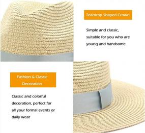 img 3 attached to Stay Stylish And Protected Under The Sun With Lisianthus Women'S UPF50+ Wide Brim Straw Panama Hat!