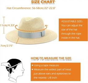 img 2 attached to Stay Stylish And Protected Under The Sun With Lisianthus Women'S UPF50+ Wide Brim Straw Panama Hat!