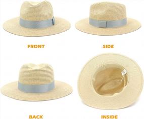 img 1 attached to Оставайтесь стильными и защищенными под солнцем с женской соломенной шляпой-панамой с широкими полями UPF50+ Lisianthus!