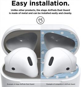 img 1 attached to Пылезащитная накладка Elago AirPods 2 (матовый космический серый, 2 комплекта) Пыленепроницаемая металлическая крышка, роскошная отделка, видео по установке — совместима с чехлом для беспроводной зарядки Apple AirPods 2 [Зарегистрирован патент США]