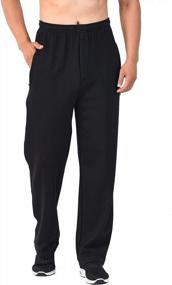 img 1 attached to Zoulee Men's Open-Bottom Sports Pants Sweatpants Trousers with Front Zipper Closure