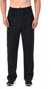 img 2 attached to Zoulee Men's Open-Bottom Sports Pants Sweatpants Trousers with Front Zipper Closure