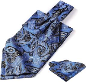 img 4 attached to 🌸 HISDERN Paisley Floral Jacquard Cravat: Trendy Men's Tie, Cummerbund, and Pocket Square Accessories