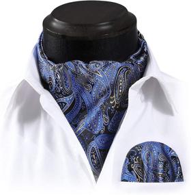 img 3 attached to 🌸 HISDERN Paisley Floral Jacquard Cravat: Trendy Men's Tie, Cummerbund, and Pocket Square Accessories