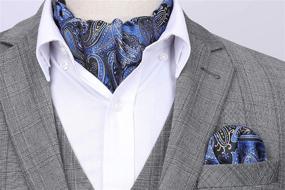 img 2 attached to 🌸 HISDERN Paisley Floral Jacquard Cravat: Trendy Men's Tie, Cummerbund, and Pocket Square Accessories