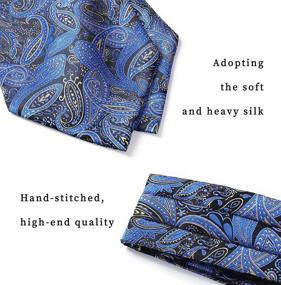 img 1 attached to 🌸 HISDERN Paisley Floral Jacquard Cravat: Trendy Men's Tie, Cummerbund, and Pocket Square Accessories