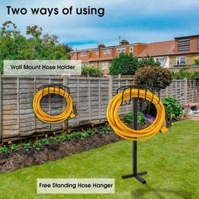 img 1 attached to KETIEE Heavy Duty Garden Hose Holder - Rustproof Metal Water Hose Stand For Outside Lawn Yard Decorative