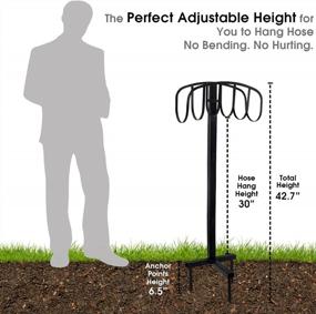 img 2 attached to KETIEE Heavy Duty Garden Hose Holder - Rustproof Metal Water Hose Stand For Outside Lawn Yard Decorative