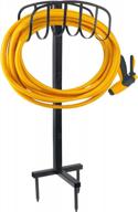 ketiee heavy duty garden hose holder - rustproof metal water hose stand for outside lawn yard decorative logo