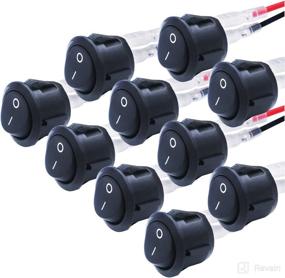 img 4 attached to MXUTEUK 10PCS Circle Round Rocker Switch: Reliable Self-Locking SPST Toggle Power Switch for 12V Car, Auto, Boat & 110V Household Appliances - Snap-in, 2 Pin Design (MXU1-5-101-CX)