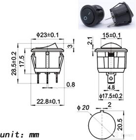 img 3 attached to MXUTEUK 10PCS Circle Round Rocker Switch: Reliable Self-Locking SPST Toggle Power Switch for 12V Car, Auto, Boat & 110V Household Appliances - Snap-in, 2 Pin Design (MXU1-5-101-CX)