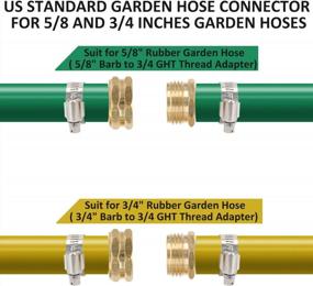 img 3 attached to STYDDI Brass Garden Hose Repair Kit With Clamps - Male And Female Hose Connectors For 5/8" And 3/4" Rubber Hoses - 4 Piece Set