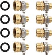 styddi brass garden hose repair kit with clamps - male and female hose connectors for 5/8" and 3/4" rubber hoses - 4 piece set логотип
