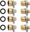 styddi brass garden hose repair kit with clamps - male and female hose connectors for 5/8" and 3/4" rubber hoses - 4 piece set logo