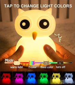 img 3 attached to 🦉 Cute Owl Night Light for Kids: Rechargeable LED Nursery Lamp for Boys and Girls Room Decor - Perfect Birthday Gift!