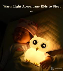 img 1 attached to 🦉 Cute Owl Night Light for Kids: Rechargeable LED Nursery Lamp for Boys and Girls Room Decor - Perfect Birthday Gift!