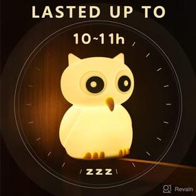 img 2 attached to 🦉 Cute Owl Night Light for Kids: Rechargeable LED Nursery Lamp for Boys and Girls Room Decor - Perfect Birthday Gift!